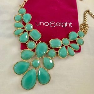 Turquoise jeweled necklace-uno6eight